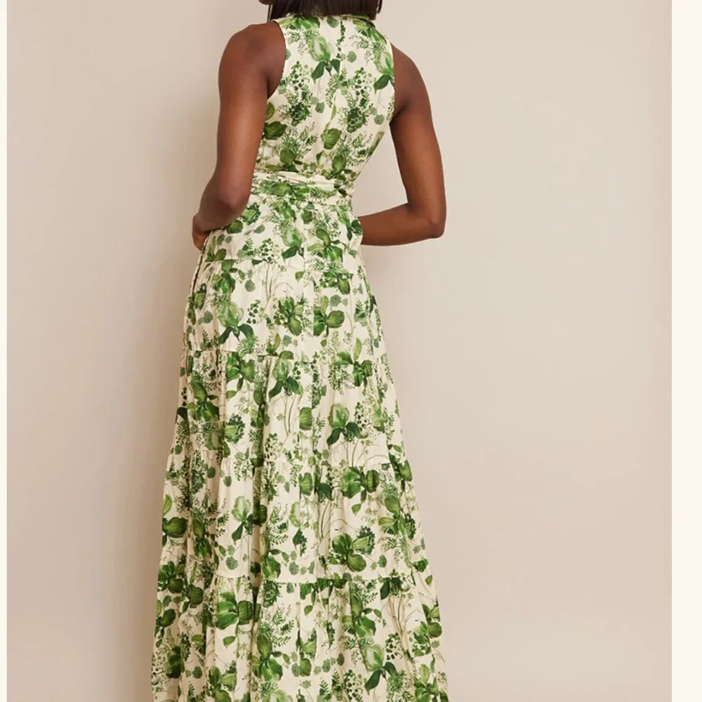 Cara Cara Adriana Maxi Dress - Olive Hanging Orchids - Picture 9 of 11